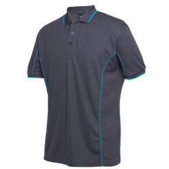 Alternative view of JBs 7PIP S/S Piping Polo - Grey / White Range